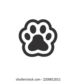 Dog and cat paws with sharp claws. cute animal footprints