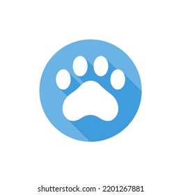 Dog and cat paws with sharp claws. cute animal footprints