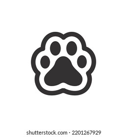 Dog and cat paws with sharp claws. cute animal footprints