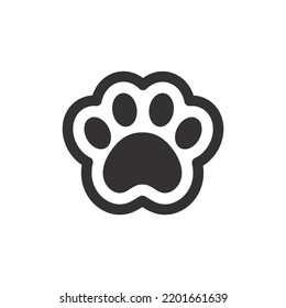 Dog and cat paws with sharp claws. cute animal footprints