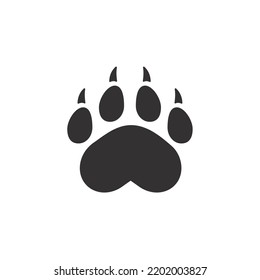 Dog and cat paws with sharp claws. cute animal footprints