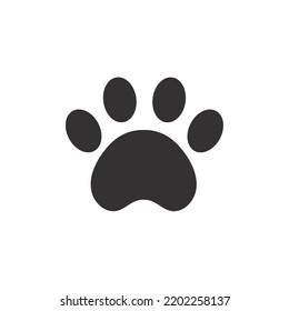 Dog and cat paws with sharp claws. cute animal footprints