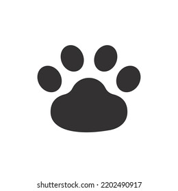 Dog and cat paws with sharp claws. cute animal footprints