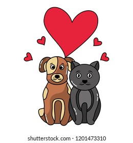 dog and cat pet animals friendly love