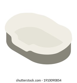 Dog, cat pet bed isometric view isolated on white background. Vector