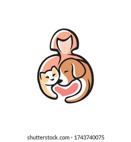 Dog and Cat Pet care Vector Logo Template. This logo could be use 
as logo of pet care, pet clinic, or others