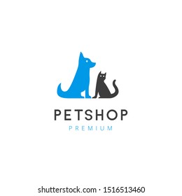dog cat pet house logo template vector icon