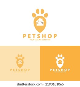 dog cat pet house shop logo vector. can use animal clinics, pet shop and veterinarian.