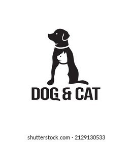 Dog and cat pet logo design, icon vector template, dog food, cat, shopping