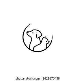 dog cat pet logo vector icon illustration 