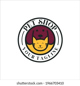 dog and cat pet logo vector