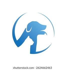 Dog and cat pet logo vector silhouette	
