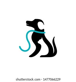 dog cat pet negative space logo vector icon illustration 