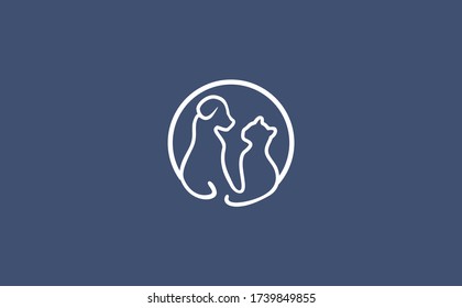 Plantilla de logotipo del vector de tienda de mascotas para perros y gatos. Este logotipo podría utilizarse 
como logotipo de tienda de mascotas, clínica de mascotas u otros