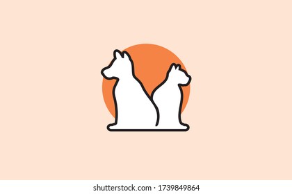 Dog and Cat Pet Shop Vector Logo Template. This logo could be use 
as logo of pet shop, pet clinic, or others