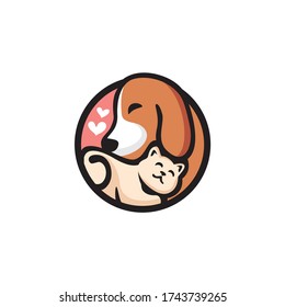 Dog and Cat Pet Shop Vector Logo Template. This logo could be use 
as logo of pet shop, pet clinic, or others