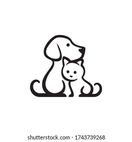 Dog and Cat Pet Shop Vector Logo Template. This logo could be use 
as logo of pet shop, pet clinic, or others