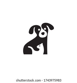 Plantilla de logotipo del vector de tienda de mascotas para perros y gatos. Este logotipo podría utilizarse 
como logotipo de tienda de mascotas, clínica de mascotas u otros