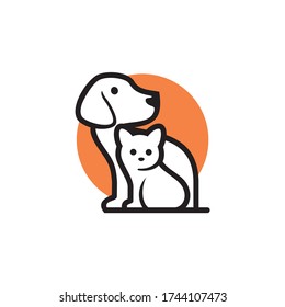 Dog and Cat Pet Shop Vector Logo Template. This logo could be use 
as logo of pet shop, pet clinic, or others