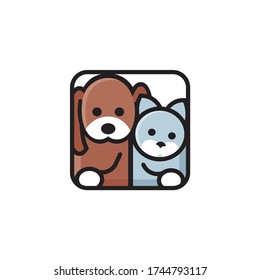 Dog and Cat Pet Shop Vector Logo Template. This logo could be use 
as logo of pet shop, pet clinic, or others