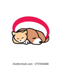 Vorlage für das Vectorlogo für Hunde und Katzen-Pet-Shop. Dieses Logo könnte verwendet werden 
als Logo des Heimtierladens, der Heimtierklinik oder anderer