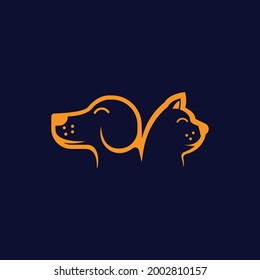 dog and cat pets lover logo vector