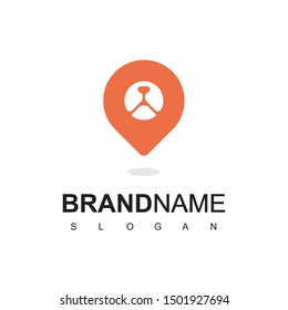 Dog And Cat Place Logo Design Template With GPS Pointer Symbol