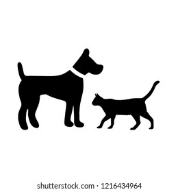 dog and cat silhouette