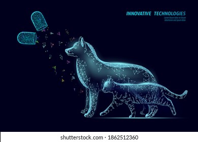 Dog and cat silhouette drug capsule. Veterinary care health treatment. Clinic online doctor vet center analysis. Logo mobile app template medicine vector illustration