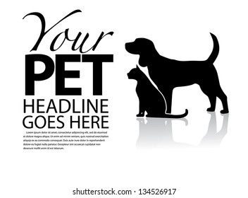 Dog and Cat Silhouette Template. EPS 8 vector, grouped for easy editing. No open shapes or paths.