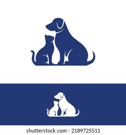 Dog Cat Sit Modern Veterinary Design Concept