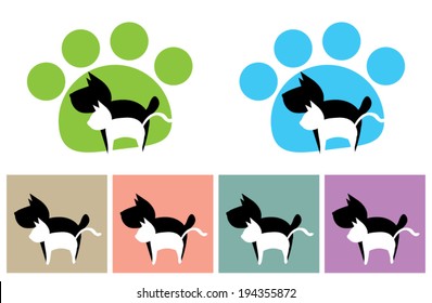 Dog and cat symbol vector.