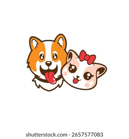 cão gato vetor abstrato logotipo moderno