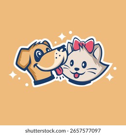 cão gato vetor abstrato logotipo moderno