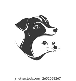Dog and Cat Vector – Cute Pet Illustration for Animal Care, Logo Design, and Graphics Friendly Pet Silhouettes for Veterinary, Shelter, and Pet Brands	