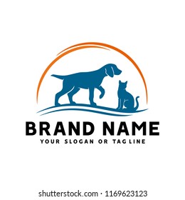 dog and cat vector design logo