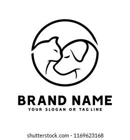 dog and cat vector design logo