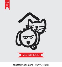 Dog, cat vector icon