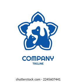Dog and cat veterinary hospital logo