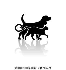 Dog and cat veterinary icon. EPS 10 vector, grouped for easy editing. No open shapes or paths.