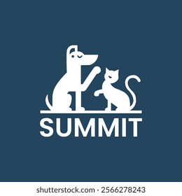 Dog cat veterinary surgery logo design