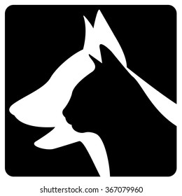 Dog and cat veterinary vector icon