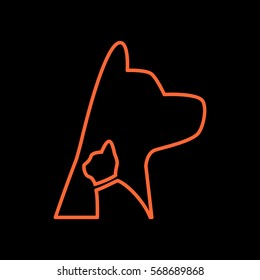 Dog and cat veterinary vector icon