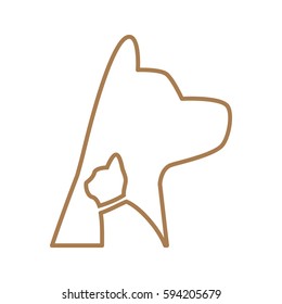 Dog and cat veterinary vector icon
