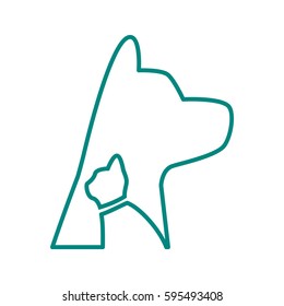 Dog and cat veterinary vector icon