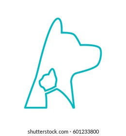 Dog and cat veterinary vector icon