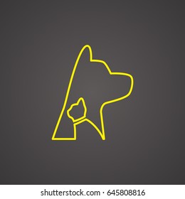 Dog and cat veterinary vector icon