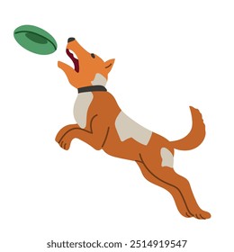 Cão pegando ícone frisbee clipart avatar logtotype ilustração isolada