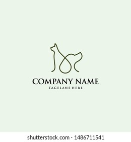 Dog and cats logo vector template