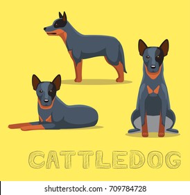 Dog Cattledog Cartoon Vector Illustration